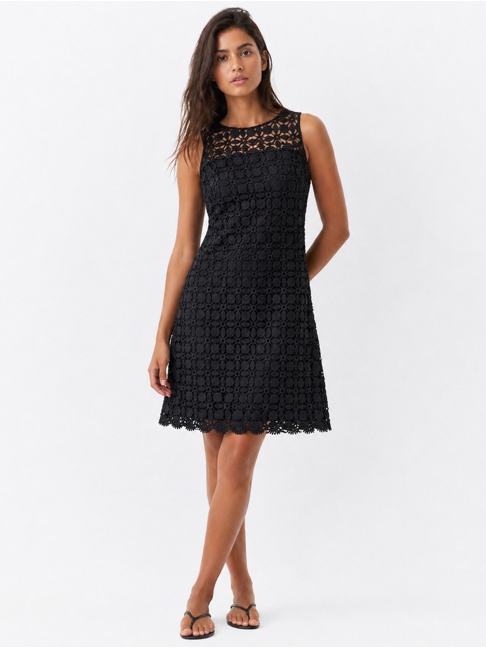 Lauren Ralph Lauren Black Lace Fit Flare Dress 6 Cocktail Party